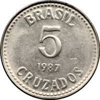 5 Cruzados cruzado (1986-1989) coin