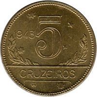 5 Cruzeiros cruzeiro (1942-1967) coin