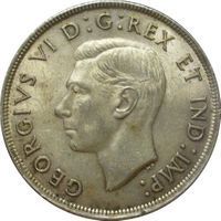 King George VI Large Dollar 1 and 2 dollars coin