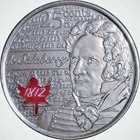 2013 Salaberry Color Proof Queen Elizabeth II Modern 25 Cents