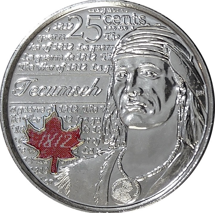 2012 Tecumseh Color Queen Elizabeth II Modern 25 Cents