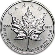 $1 Platinum Maple Leafs bullion coin