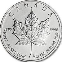 $5 Platinum Maple Leafs bullion coin