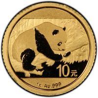 Gold 10 Yuan bullion pandas coin
