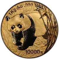 Gold 10000 Yuan bullion pandas coin