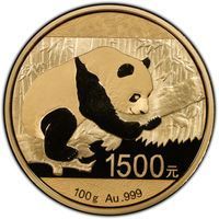 Gold 1500 Yuan bullion pandas coin