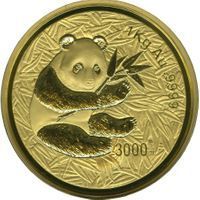 Gold 3000 Yuan bullion pandas coin