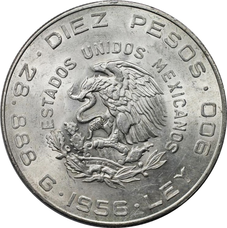 1955 Estados Unidos Type 2 10 Pesos