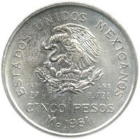 Estados Unidos Type 2 5 Pesos 2, 2.5 & 5 pesos coin