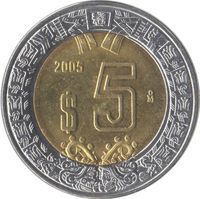 5 Pesos new peso coin