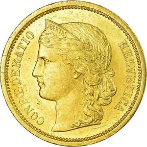 1891 Confœderatio Helvetia 20 Francs