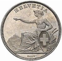 Helvetia Seated 2 Francs 2 francs coin