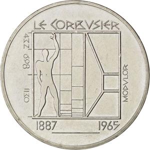 1987 Le Corbusier Helvetia, Modern 5 Francs