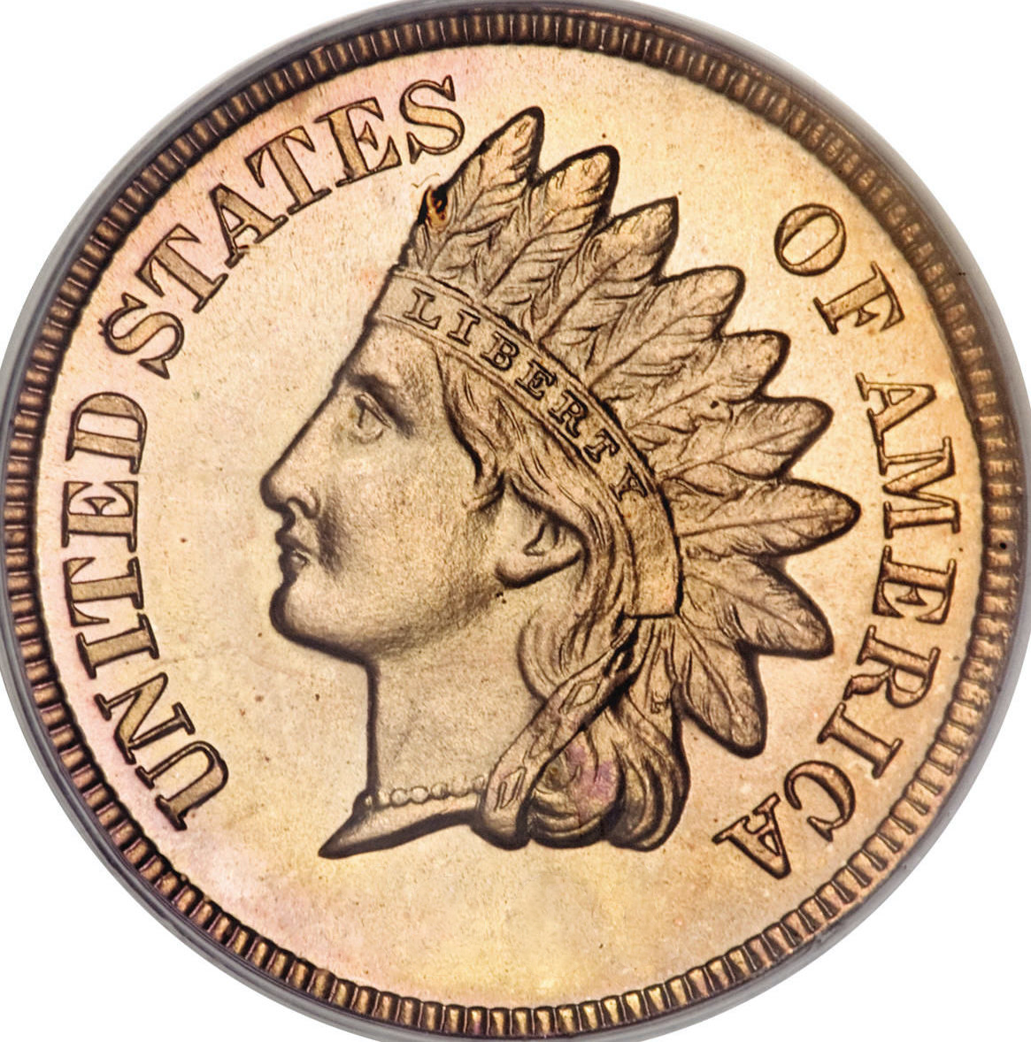 Indian Head Cent obverse — Liberty in feathered headdress