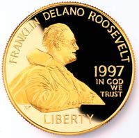 1997-W Franklin D. Roosevelt Proof Modern Gold