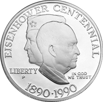 1990-W Eisenhower Centennial Modern Silver