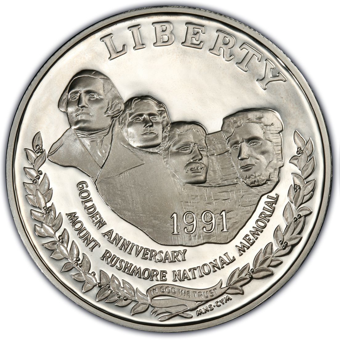 1991-S Mount Rushmore Golden Anniversary Proof Modern Silver