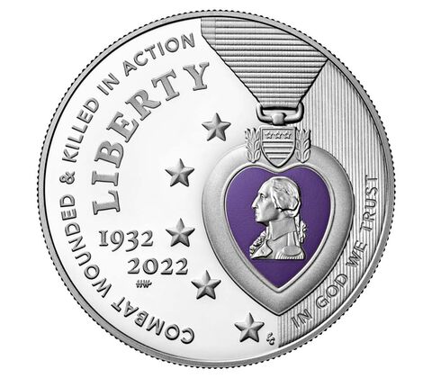 2022-W National Purple Heart Colorized Modern Silver