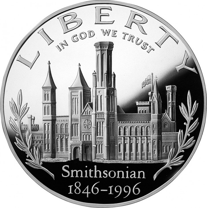 1996-P Smithsonian Institution 150th Anniversary Proof Modern Silver