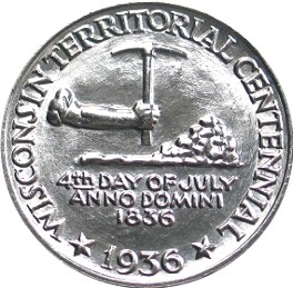 1936 Wisconsin Territorial Centennial Silver