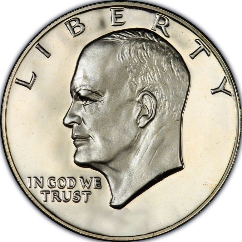 Eisenhower Dollar obverse — President Eisenhower portrait