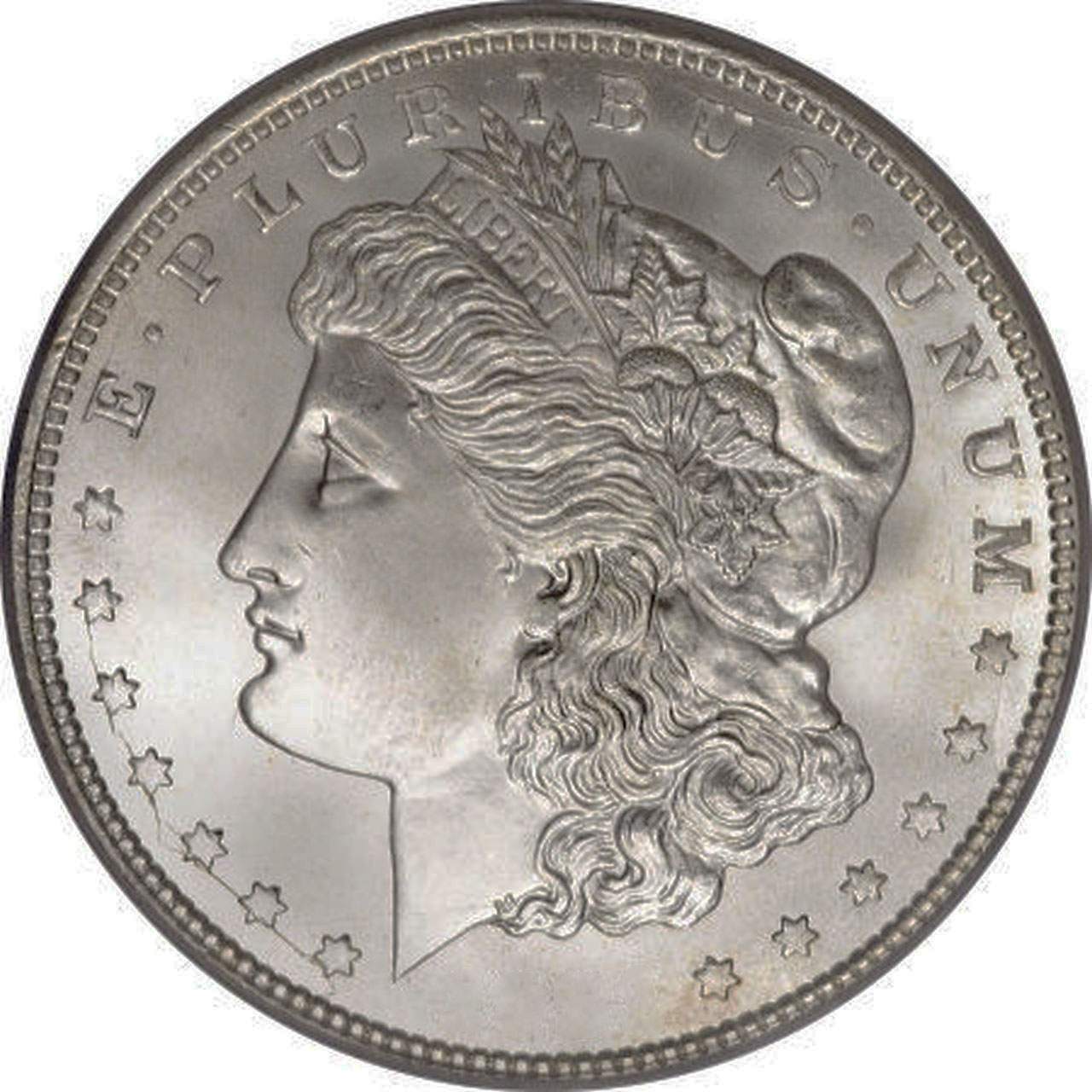 Morgan Silver Dollar obverse — Liberty in Phrygian cap
