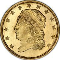 Capped Head $2.5 gold coins coin