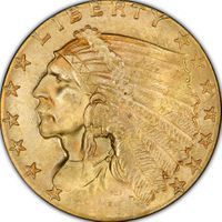 Indian $5 gold coins coin