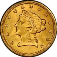 Liberty Head $2.5 gold coins coin