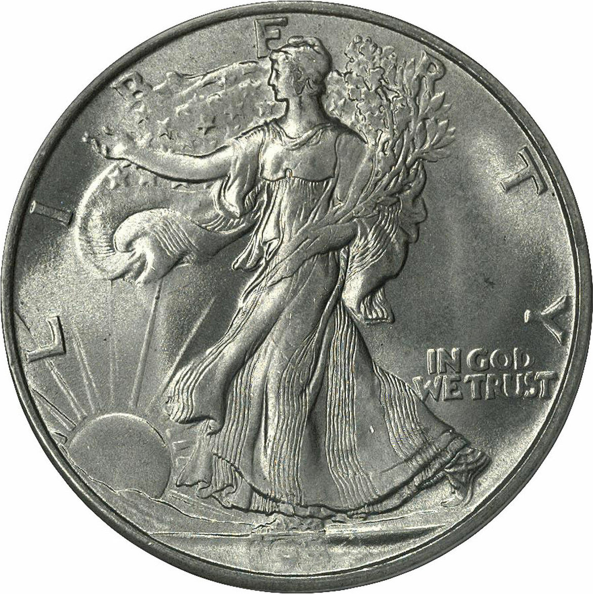 Walking Liberty Half Dollar — example of 90% silver coin