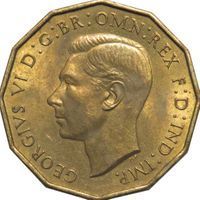 King George VI 3 Pence 1 1/2, 2 and 3 pence coin