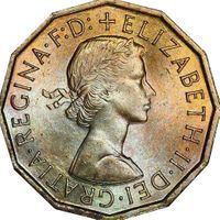 Queen Elizabeth II 3 Pence 1 1/2, 2 and 3 pence coin