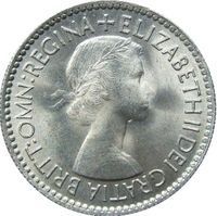 Queen Elizabeth II 6 Pence 4 and 6 pence coin