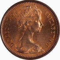 1971 Queen Elizabeth II Half Penny