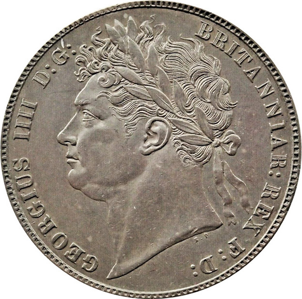 1824 Laureate Head King George IV Half Crown