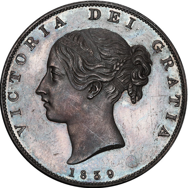 1845 Queen Victoria Half Crown