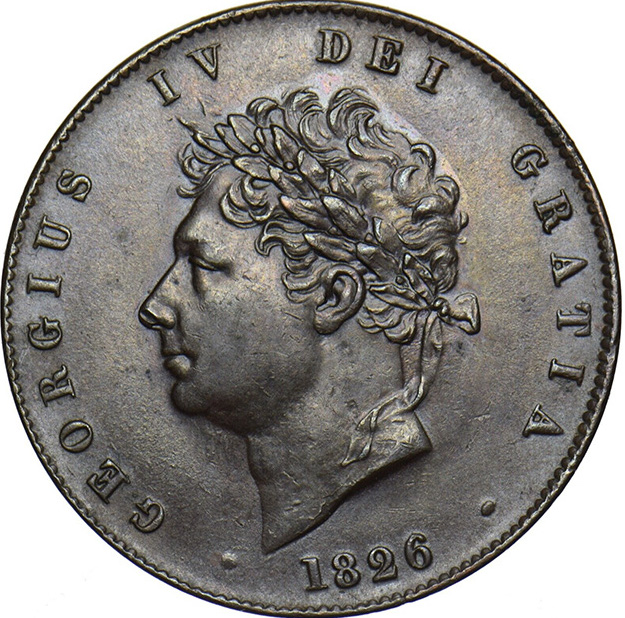 1827 Proof King George IV Half Penny