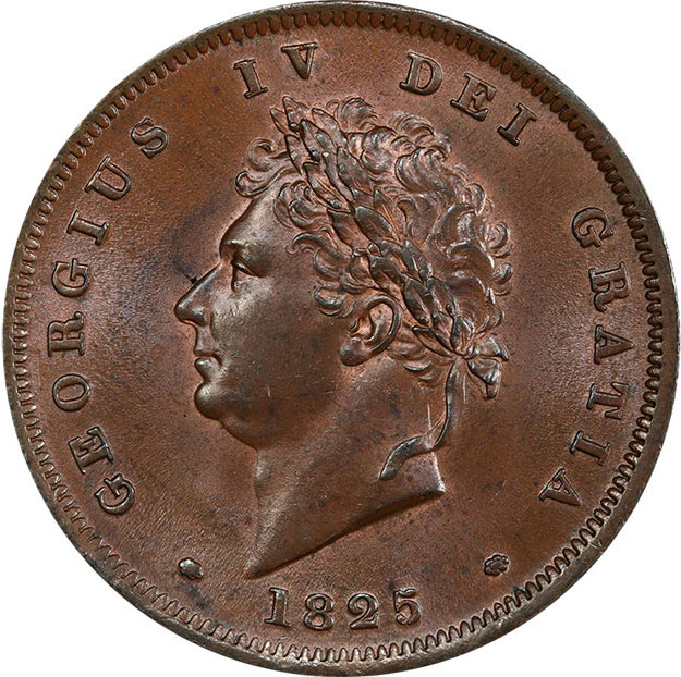 1825 Proof King George IV Penny
