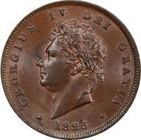 King George IV Penny half penny and penny coin