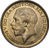 King George V Half Penny half penny and penny coin