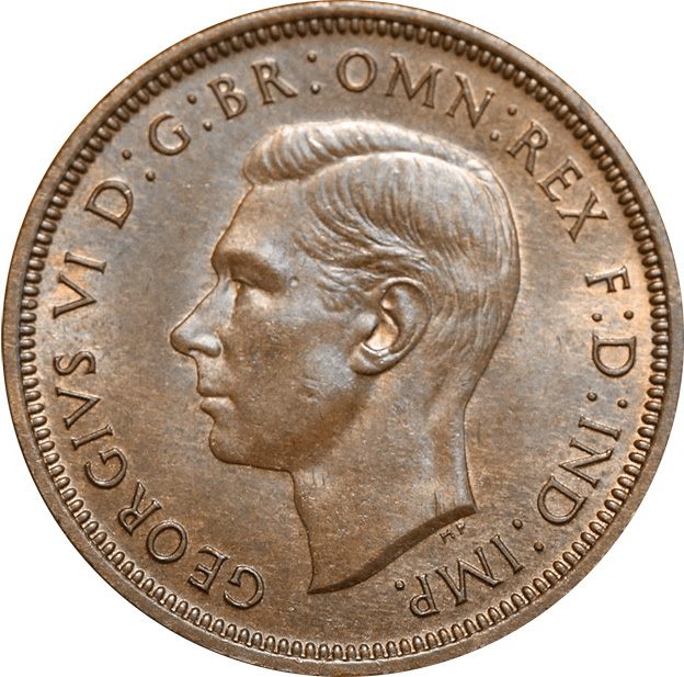 1937 King George VI Half Penny