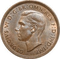 King George VI Half Penny half penny and penny coin