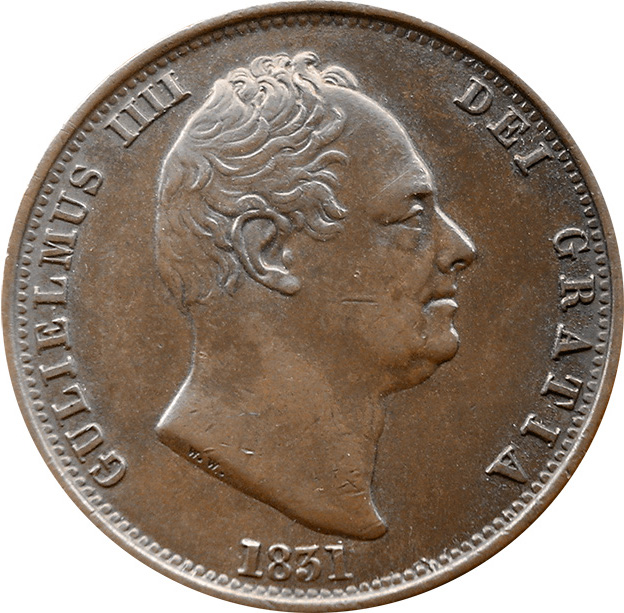 1834 King William IV Half Penny