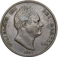 King William IV Penny half penny and penny coin