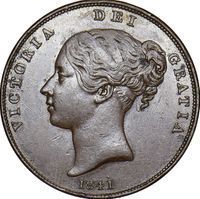 Queen Victoria Penny half penny and penny coin