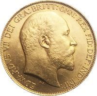 King Edward VII Sovereign half sovereign and sovereign coin