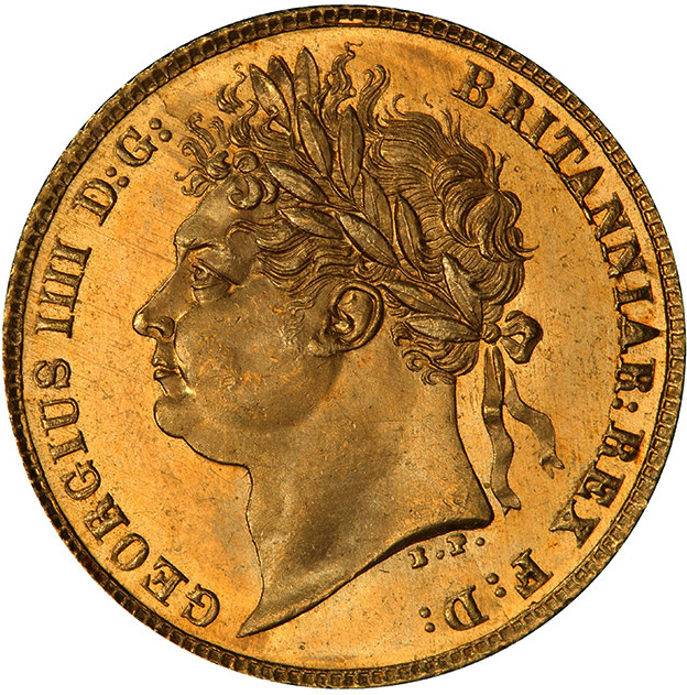 1825 Bare Head King George IV Half Sovereign