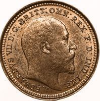 King Edward VII Third Farthing quarter, third and half farthing coin