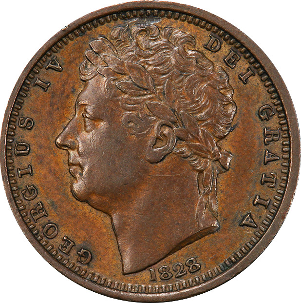 1829 Proof King George IV Half Farthing