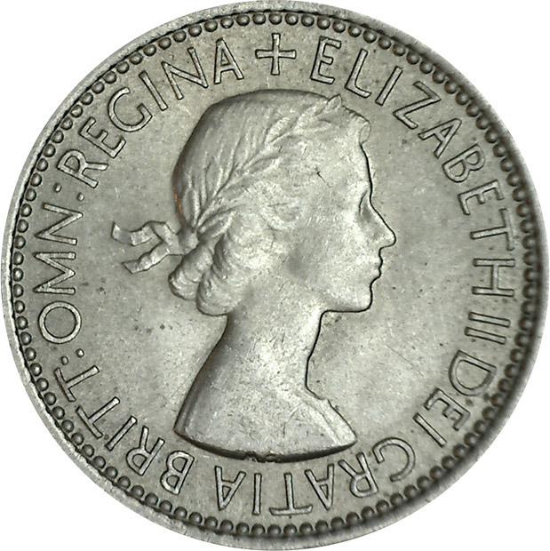 1955 Scottish Reverse Proof Queen Elizabeth II Shilling
